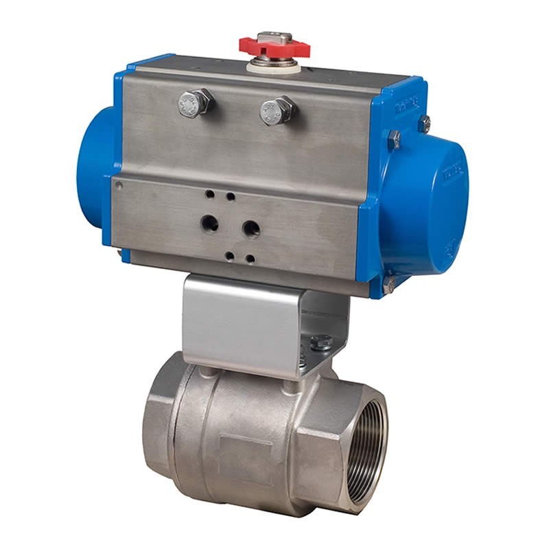 Bonomi 8P0026 with 700LL Stainless Steel Ball Valve 2-way 2-piece Full port NPT and Valbia Double Acting Pneumatic Actuator