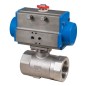 Bonomi 8P3100 con 3100 Válvula bola acero inoxidable puerto completo 2 vías 3000psi NPT y actuador neumático Valbia doble acción