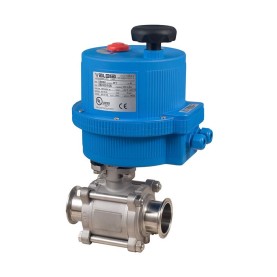 Bonomi 8E0770 with 770 Sanitary SS Ball Valve and Electric Actuator