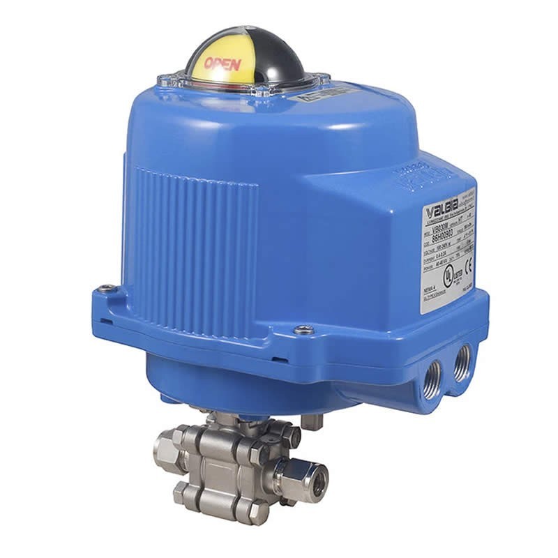 Bonomi M8E1300 with 1300 Instrumentation Ball Valve 3-piece S-Steel compression ends and Electric Actuator with Metal enclosure