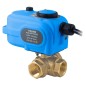 Bonomi 8E865 with 355N Brass Ball Valve 3-way T-Port FNPT 400 WOG and Valbia Electric Actuator Plastic enclosure VB010