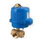 Bonomi M8E065 with 355N Brass Ball Valve 3-way T-Port FNPT 400 WOG and Valbia Electric Actuator Metal enclosure