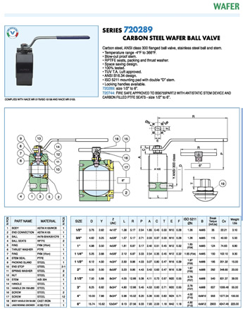 Valpres Valve 720289 Specification